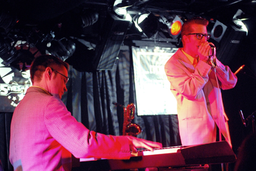 Crazy Benny on the piano and K. C. Brown on harmonica